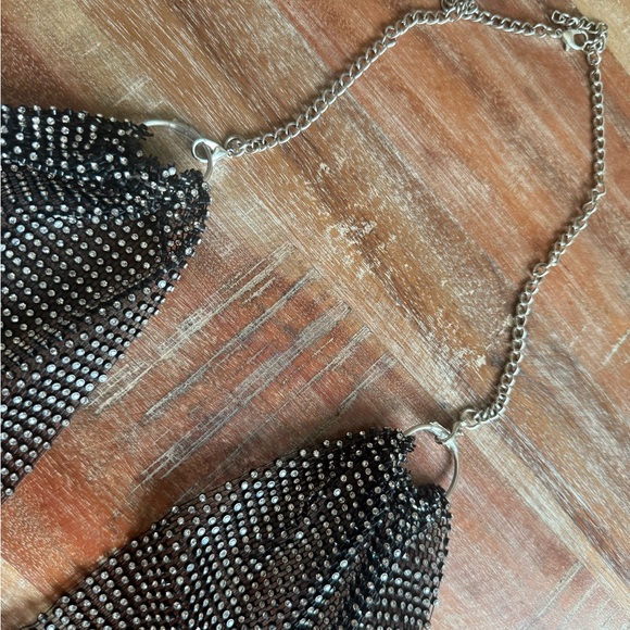 12th Tribe Black Fringe Crop Top - Picture 6 of 7